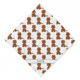 Ruby Cavalier Spaniel Dog Pattern & Name Bandana