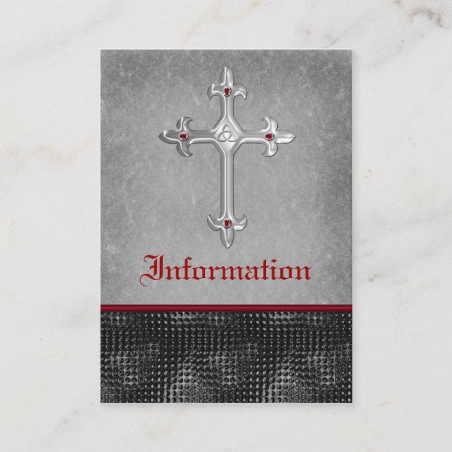 Ruby Celtic Cross Red, Black, Gray Enclosure Card (Front)