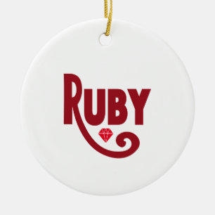 Ruby Ceramic Ornament