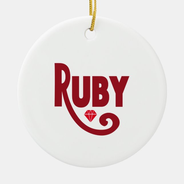 Ruby Ceramic Ornament (Front)