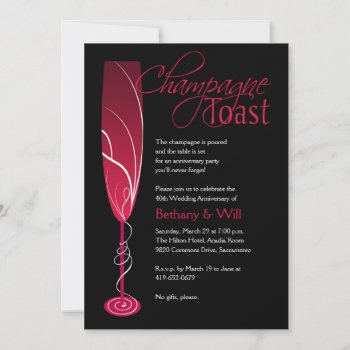 Ruby Champagne Toast Invitation by NaptimeCards at Zazzle