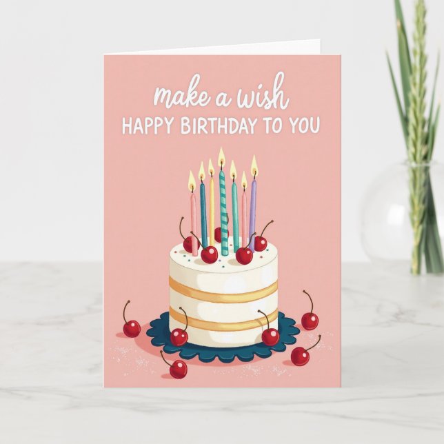 Ruby Cherry Birthday Card (Front)