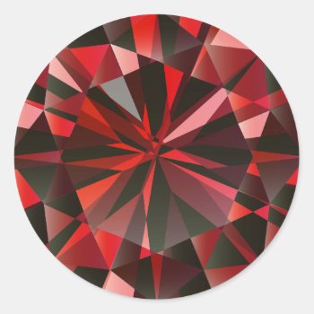 Ruby Classic Round Sticker by BarbeeAnne at Zazzle