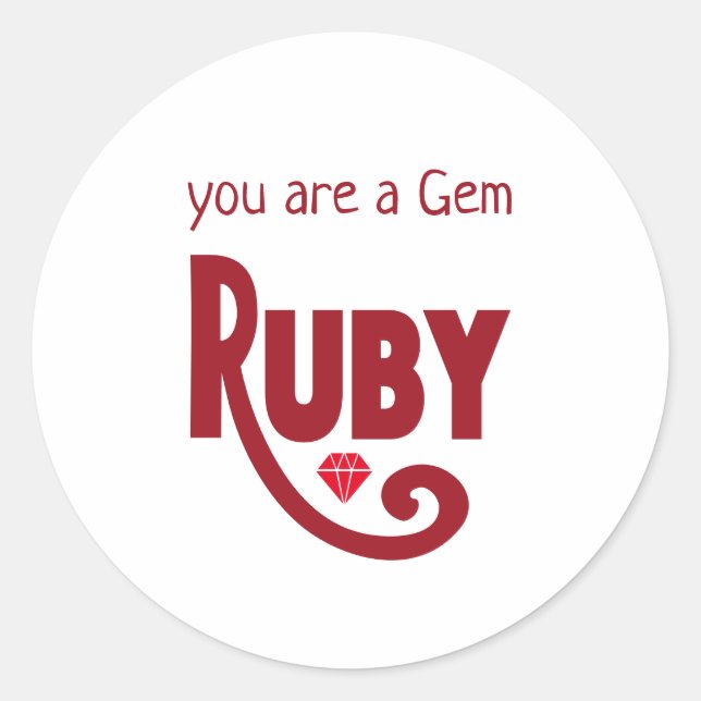 Ruby Classic Round Sticker (Front)