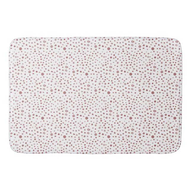 Ruby Confetti Watercolor Dots  Bath Mat (Front)
