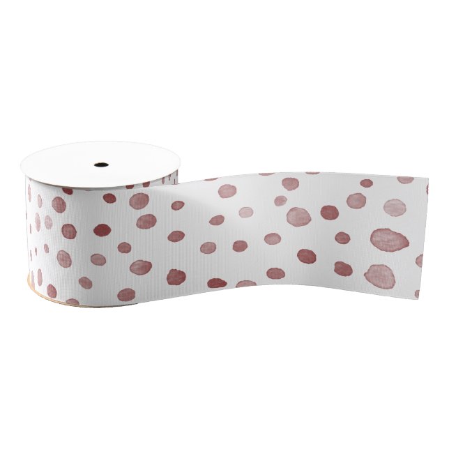 Ruby Confetti Watercolor Dots Ribbon (Spool)