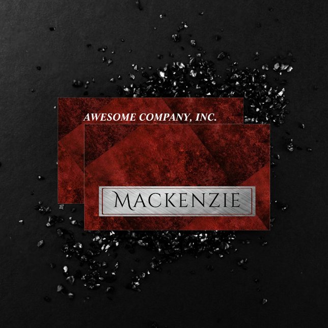 Ruby Crimson Red | Classic Grunge Professional Business Card (Creator Uploaded)
