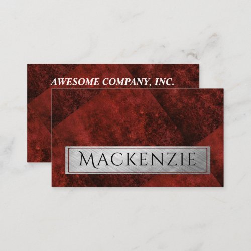 Ruby Crimson Red  Classic Grunge Professional Business Card