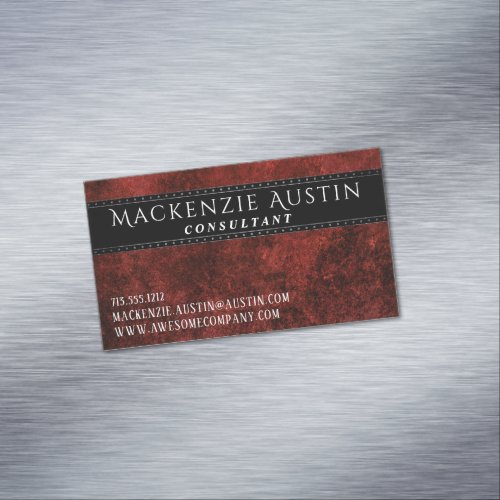 Ruby Crimson Red  Classic Grunge Professional Business Card Magnet