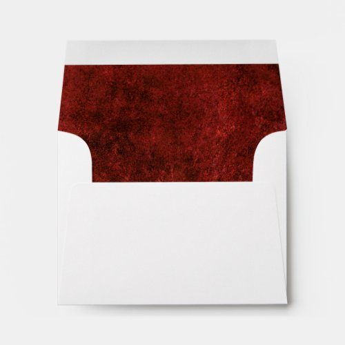 Ruby Crimson Red  Classic Grunge Return Addressed Envelope