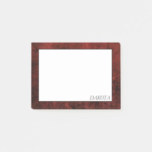 Ruby Crimson Red  Classic Grunge with Custom Name Post_it Notes