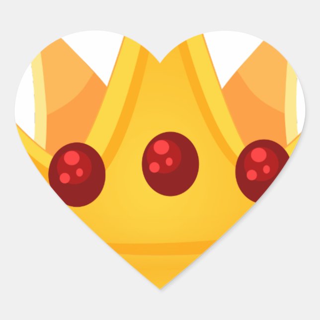 Ruby Crown Heart Sticker (Front)