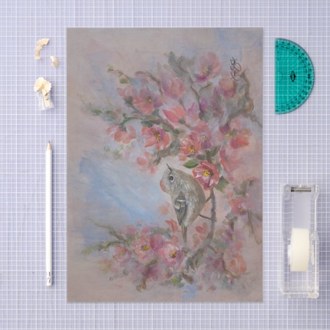 Ruby Crowned Kinglet Bird Tissue Paper (Craft)