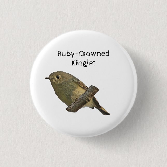 Ruby-Crowned Kinglet Button (Front)
