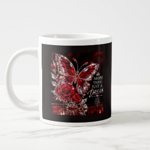 Ruby Crystal Butterfly & Rose Giant Coffee Mug