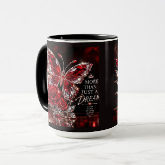 Ruby Crystal Butterfly & Rose Mug