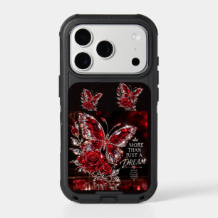 Ruby Crystal Butterfly & Rose iPhone 17 Pro Case