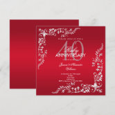 Wedding Anniversary Invitations 25th Silver, 40th Ruby, 50th Gold - View #10