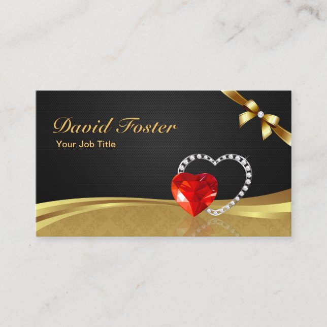 Ruby Diamond Gold Jeweler Jewelry Jewellery Business Card (Front)