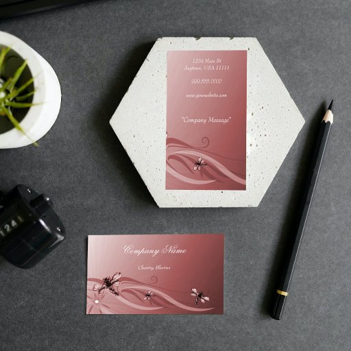 Customizable Ruby Dragonflies Business Card
