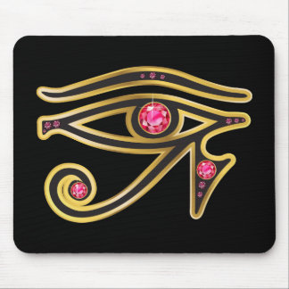Ruby Eye of Ra in Gold Mouse Pad