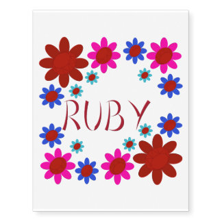 RUBY Flowers Temporary Tattoos