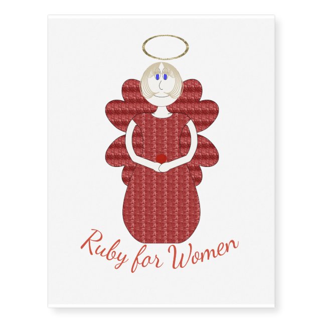 Ruby for Women Red Angel Temporary Tattoos (Front)