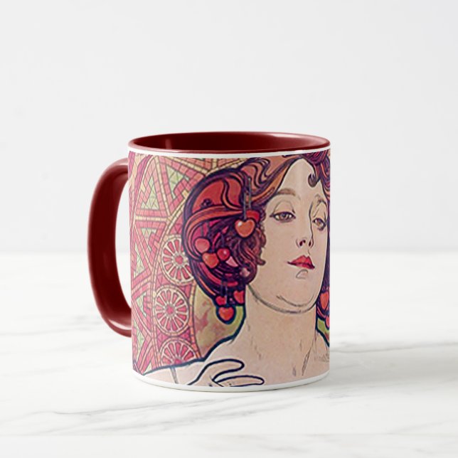 Ruby (Four Jewels), Alphonse Mucha Mug (Front Left)