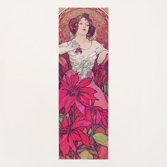 Ruby (Four Jewels), Alphonse Mucha Yoga Mat (Front)