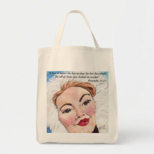 Ruby Frost Proverbs 31:21 Tote Bag