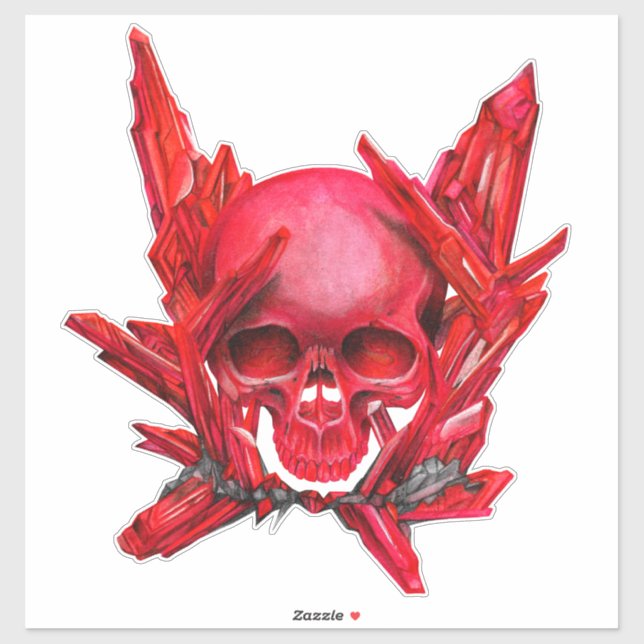 Ruby gem skull sticker (Sheet)