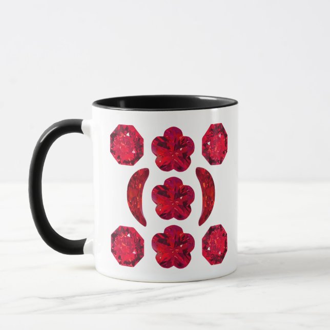 Ruby Gemstone Art, Red Mug (Left)