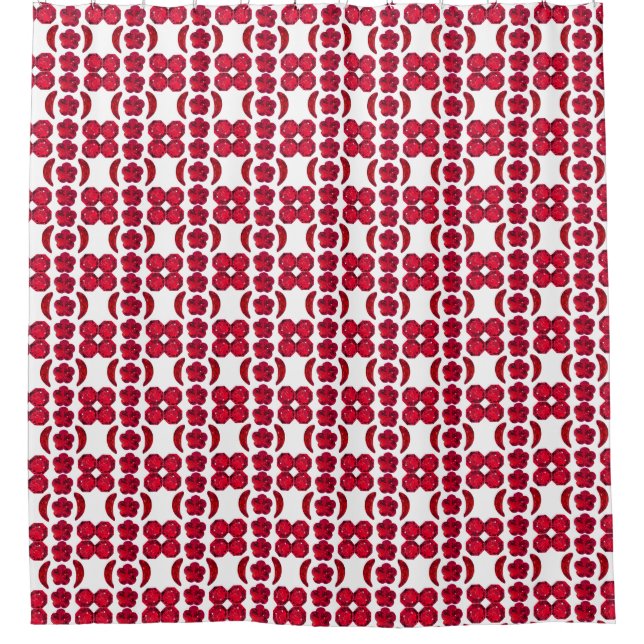 Ruby Gemstone Art, Red Shower Curtain (Front)