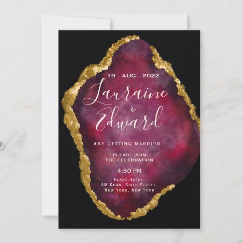 ruby gemstone glitter  invitation