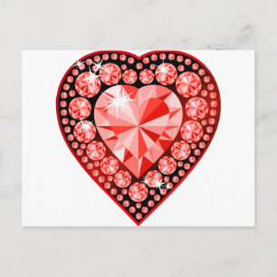 Ruby Gemstone Heart Postcard