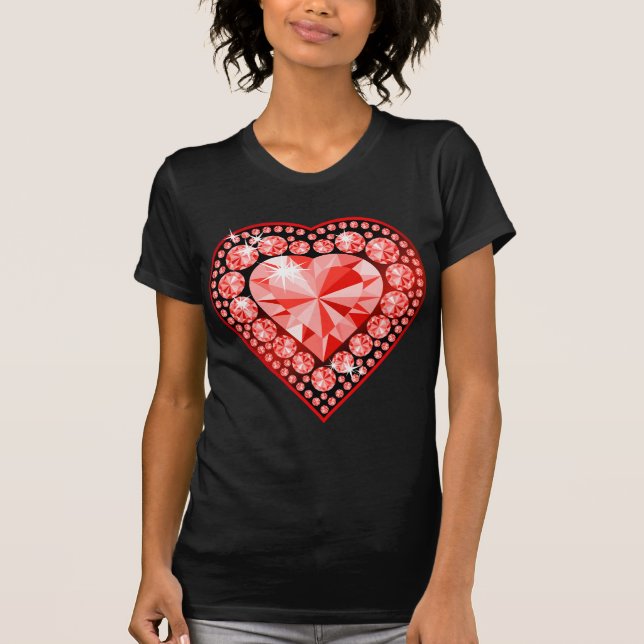 Ruby Gemstone Heart T-Shirt (Front)