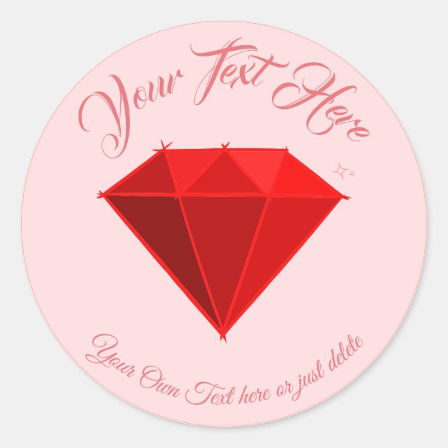 Ruby Gemstone. Jewelry. 40 Wedding Anniversary Classic Round Sticker (Front)