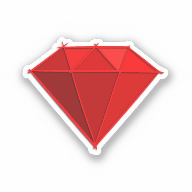 Ruby Gemstone. Jewelry. 40 Wedding Anniversary Sticker (Front)
