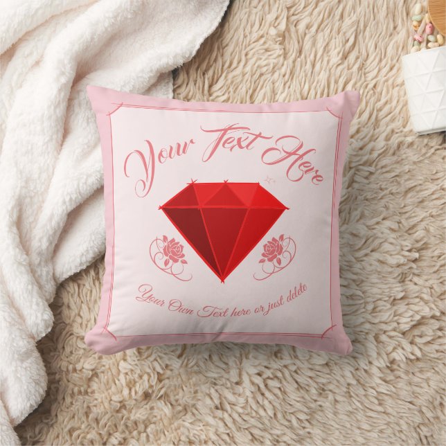 Ruby Gemstone. Jewelry. 40 Wedding Anniversary Throw Pillow (Blanket)