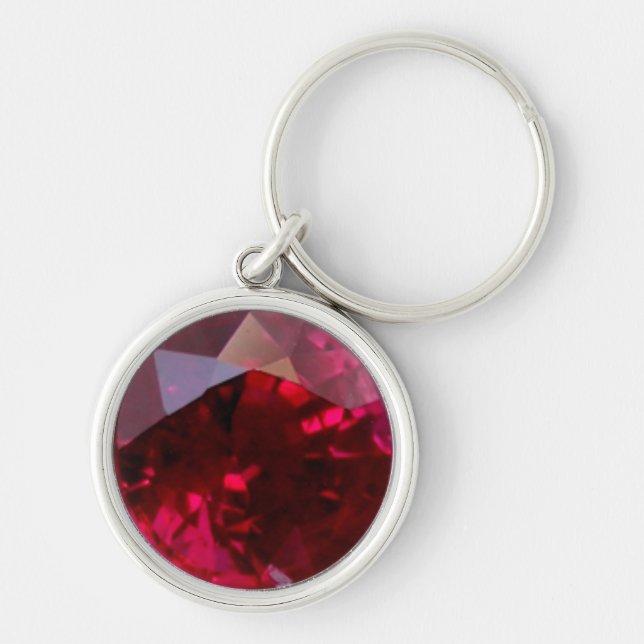 Ruby Gemstone Keychain (Front)