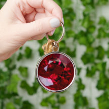 Ruby Gemstone Keychain