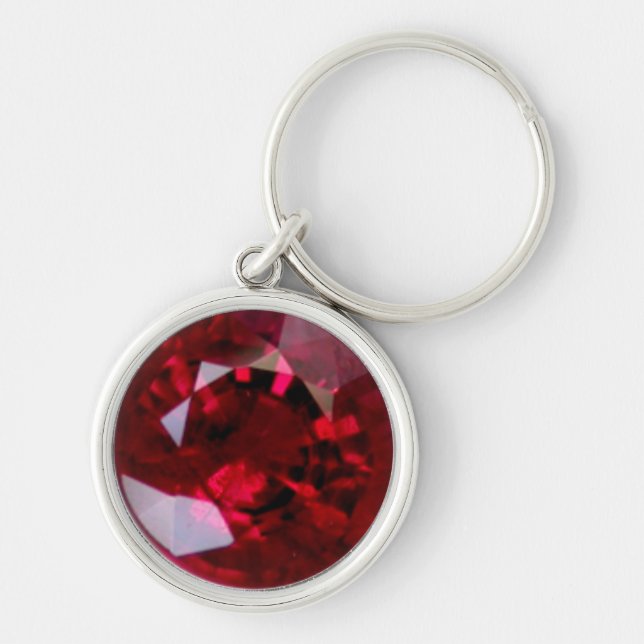 Ruby Gemstone Keychain (Front)