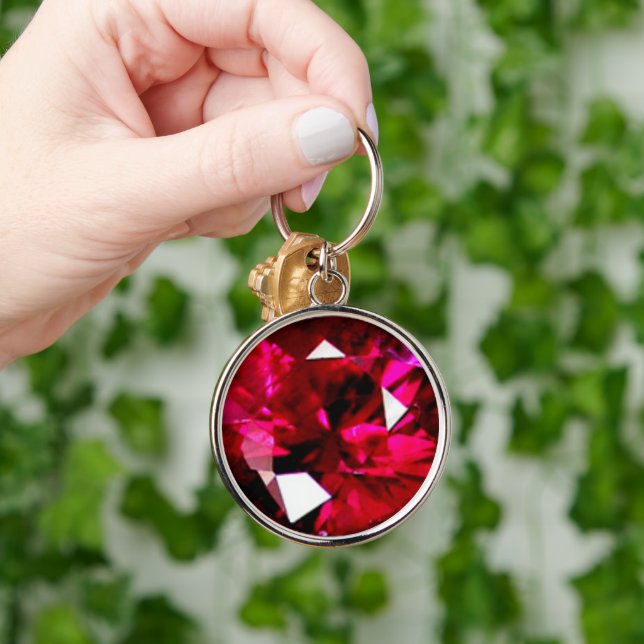 Ruby Gemstone Keychain (Hand)