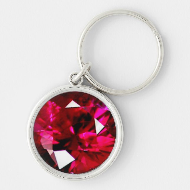 Ruby Gemstone Keychain (Front)