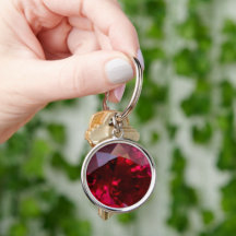 Ruby Gemstone Keychain