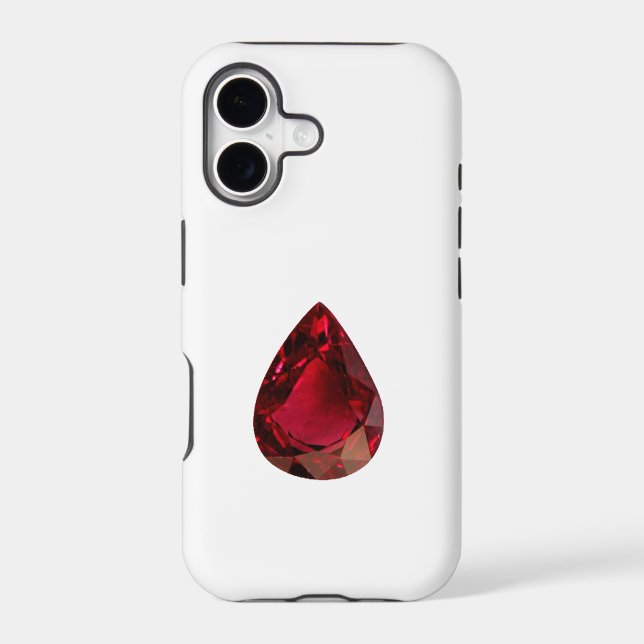 Ruby Gemstone Pear shape Iphone Case (Back)