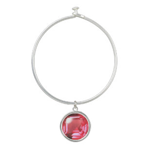 Ruby Gemstone Pink Bangle Bracelet