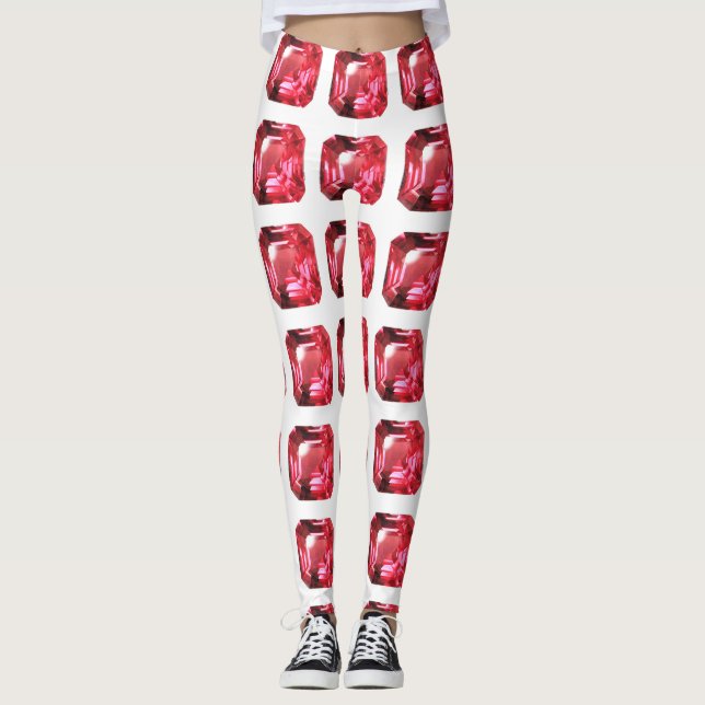 Ruby Gemstone Pink Leggings (Front)