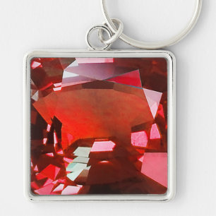 Ruby Gemstone Red Keychain