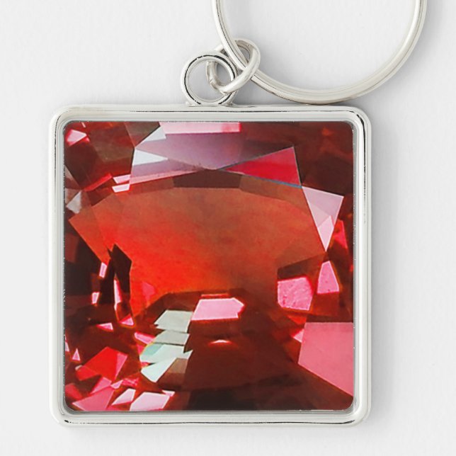 Ruby Gemstone Red Keychain (Front)
